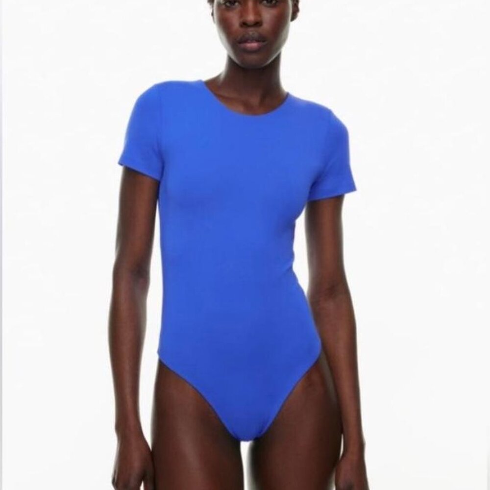Aritzia Babaton Contour Crew Bodysuit in Jazz Blue